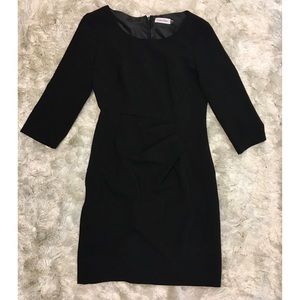 Calvin Klein Black Sheath Dress, 4 Petite, LBD